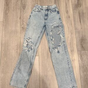 PacSun 90’s Boyfriend Light Blue Distressed Straight Leg Jeans